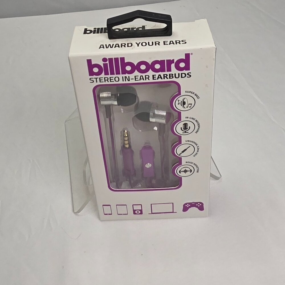 Billboard Stereo In-Ear Earbuds – Purple (Wired)